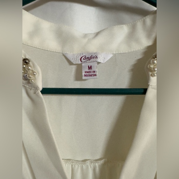 Candies shear blouse with beaded collar - Picture 2 of 3